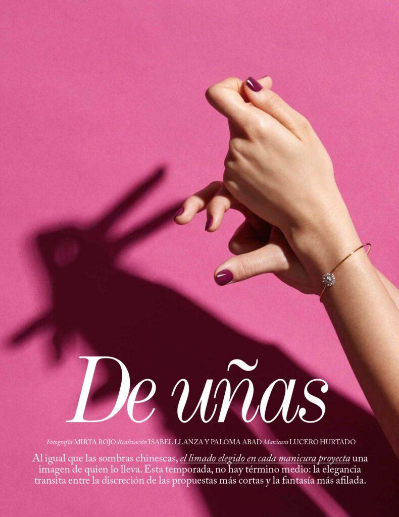 Manicura para revista Vogue realizada por la manicurista profesional Lucero Hurtado